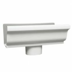 Best Sale ✨ Amerimax Gutters 4.5-in x 8-in White K Style Gutter End with Drop ⌛