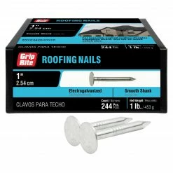 Top 10 😍 Grip-Rite 1-in 11-Gauge Electro-Galvanized Steel Roofing Nails (1-lb) 💯