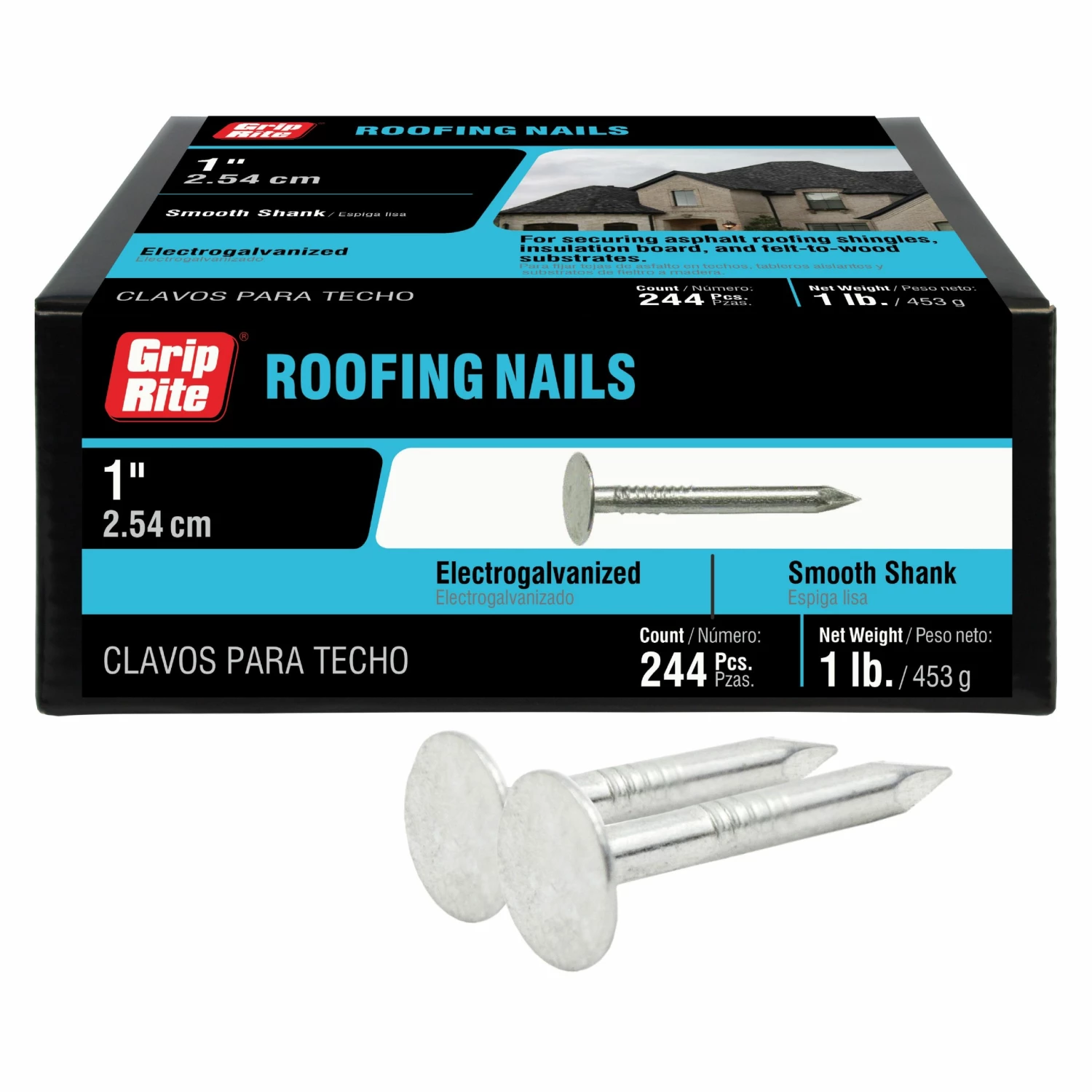 Top 10 😍 Grip-Rite 1-in 11-Gauge Electro-Galvanized Steel Roofing Nails (1-lb) 💯 3 Top 10 😍 Grip-Rite 1-in 11-Gauge Electro-Galvanized Steel Roofing Nails (1-lb) 💯