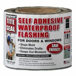 Brand new 🛒 TITE-SEAL Flashings Self-adhesive waterproof flashing tape 4-in x 33-ft Rubberized Asphalt Roll Flashing 👏