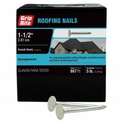 Flash Sale 🤩 Grip-Rite 11-Gauge Electro-Galvanized Steel Roofing Nails (5-lbs) 🤩
