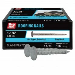 Hot Sale 🎉 Grip-Rite 11-Gauge Hot-Dipped Galvanized Steel Roofing Nails (1-lb) 👍