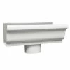Best Sale ⌛ Amerimax Gutters 5.5-in x 10-in White K Style Gutter End with Drop ❤️ -Roofing Sales Shop 00520298