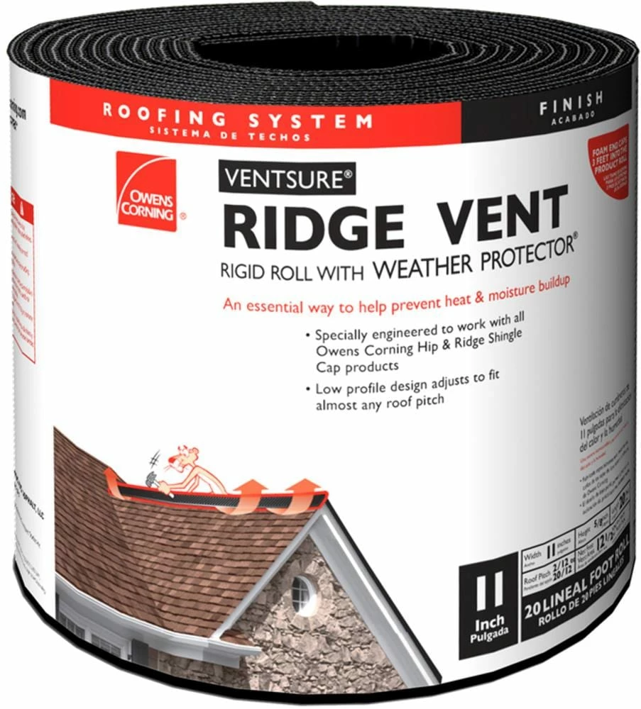 Best Sale π Owens Corning Roof Ridge Vents VentSure 11-in x 240-in Black Plastic Roll Roof Ridge Vent π 3 Best Sale π Owens Corning Roof Ridge Vents VentSure 11-in x 240-in Black Plastic Roll Roof Ridge Vent π