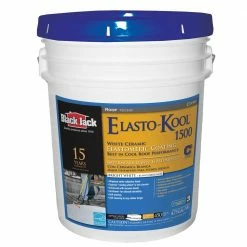 Cheap ๐ BLACK JACK Reflective Roof Coatings Elasto-Kool 1500 5-Gallon Elastomeric Reflective Roof Coating (15-year Limited Warranty) ๐