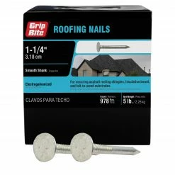 Best Sale 🤩 Grip-Rite 11-Gauge Electro-Galvanized Steel Roofing Nails (5-lbs) 😀