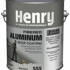 Cheap 👏 Henry Company Roof Coatings Fibered Aluminum 0.9-Gallon Aluminum Reflective Roof Coating (7-year Limited Warranty) 👍