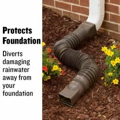 Best Sale 🎁 Amerimax Downspouts & Components FLEX-A-SPOUT Vinyl 24-in Brown Downspout Extension 🔥 -Roofing Sales Shop 05053622