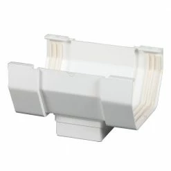 Promo 🛒 Amerimax Gutters Contemporary 4-in x 6-in White Half Round Gutter Drop Outlet 🔔