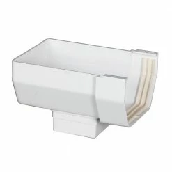 Outlet 💯 Amerimax Gutters Contemporary 4-in x 5.875-in White Half Round Gutter End with Drop ⭐