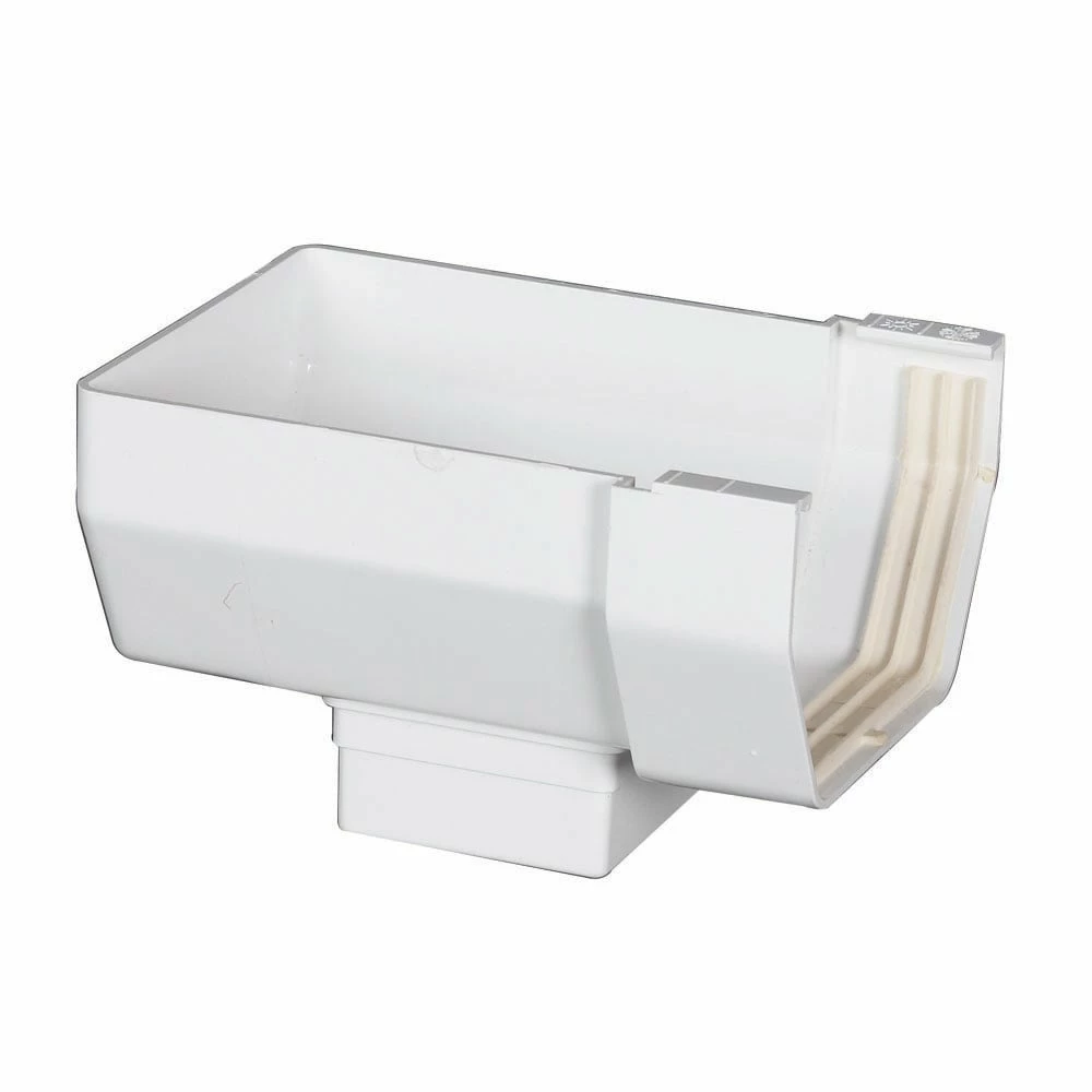 Outlet 💯 Amerimax Gutters Contemporary 4-in x 5.875-in White Half Round Gutter End with Drop ⭐ 3 Outlet 💯 Amerimax Gutters Contemporary 4-in x 5.875-in White Half Round Gutter End with Drop ⭐