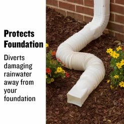 Deals 😀 Amerimax Downspouts & Components FLEX-A-SPOUT Vinyl 24-in White Downspout Extension 🛒 -Roofing Sales Shop 08800596