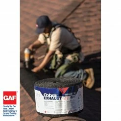 Deals 💯 GAF Roof Ridge Vents Cobra Exhaust Vent 10.5-in x 240-in Black Composite Roll Roof Ridge Vent ❤️ -Roofing Sales Shop 08925595