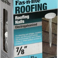 New 😀 Fas-n-Tite 11-Gauge Electro-Galvanized Roofing Nails (1-lb) 🎁 -Roofing Sales Shop 10408994