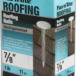 New 😀 Fas-n-Tite 11-Gauge Electro-Galvanized Roofing Nails (1-lb) 🎁 -Roofing Sales Shop 10408995