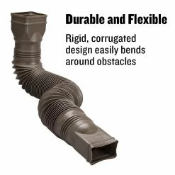 Best Sale 🎁 Amerimax Downspouts & Components FLEX-A-SPOUT Vinyl 24-in Brown Downspout Extension 🔥 -Roofing Sales Shop 11290493