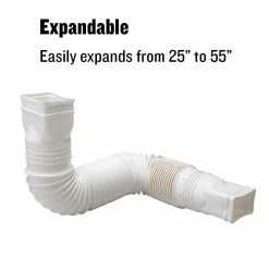 Deals 😀 Amerimax Downspouts & Components FLEX-A-SPOUT Vinyl 24-in White Downspout Extension 🛒 -Roofing Sales Shop 11290495
