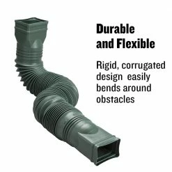 Promo 🎁 Amerimax Downspouts & Components FLEX-A-SPOUT Vinyl 24-in Green Downspout Extension 🛒 -Roofing Sales Shop 11296940