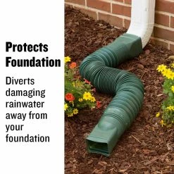 Promo 🎁 Amerimax Downspouts & Components FLEX-A-SPOUT Vinyl 24-in Green Downspout Extension 🛒 -Roofing Sales Shop 11296942