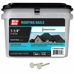 Best deal 🤩 Grip-Rite Roofing Nails 10lb Roofing Nail Electrogalvanized 1-1/4 in ✨
