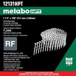 Brand new ✔️ Metabo HPT 1-1/4-in-Gauge Hot-Dipped Galvanized Steel Pneumatic Roofing Nails 👍 -Roofing Sales Shop 43643288