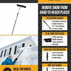 Cheapest ❤️ True Temper Roofing Tools Roof rake Telescoping Aluminum Roof Rake ✔️ -Roofing Sales Shop 45417202